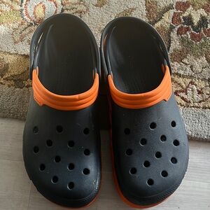 CROCS Classic Navy and Orange Sandals EUC M 11 M